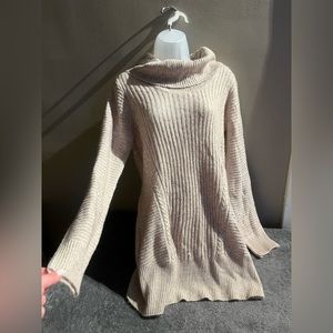 Cream colored light knit cowl sweater (XL)